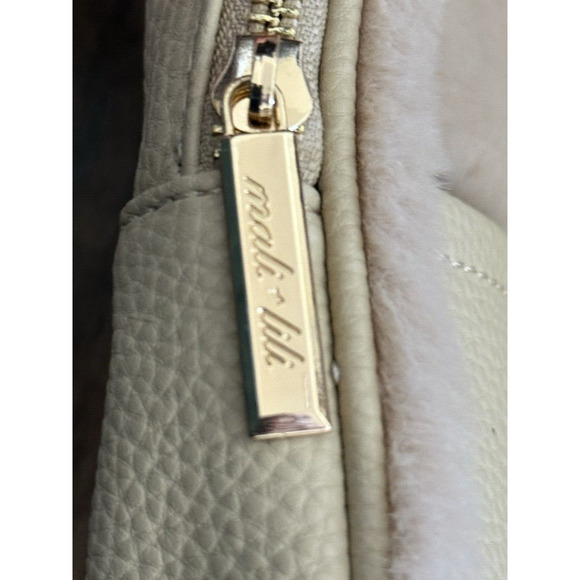 Anthropologie Mali + Lili Gwen Faux Fur Woven Sling/Crossbody Bag Tan/Beige NWT - Picture 5 of 16